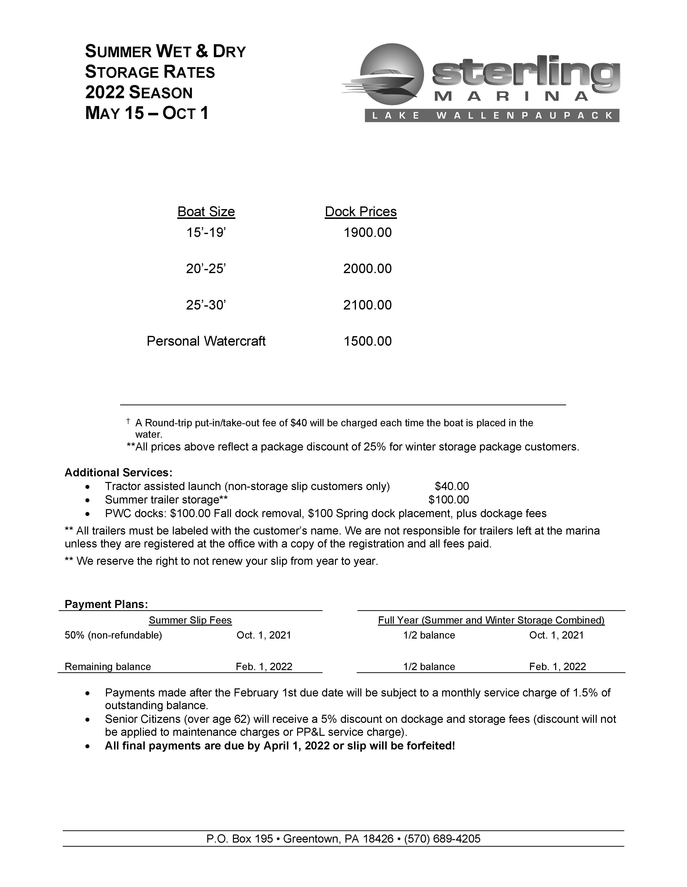 Storage Sterling Marina Lake Ariel, PA (570) 6894205